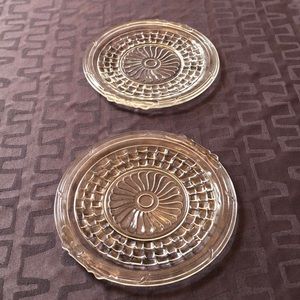 Set of 2, 7" Glass Candle Plates